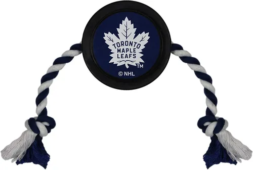 Vista 16 de Juguete de goma First Dog Puck – Cuerda de tiro resistente para perros y gatos – Juega hockey con tu mascota – Juguete con licencia de los Anaheim