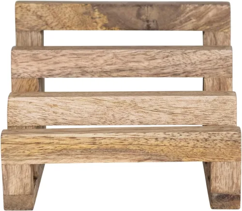 Vista 11 de Creative Co-Op - Soporte para tabla de cortar de madera de mango de 6 pulgadas con 3 secciones para cocina, natural