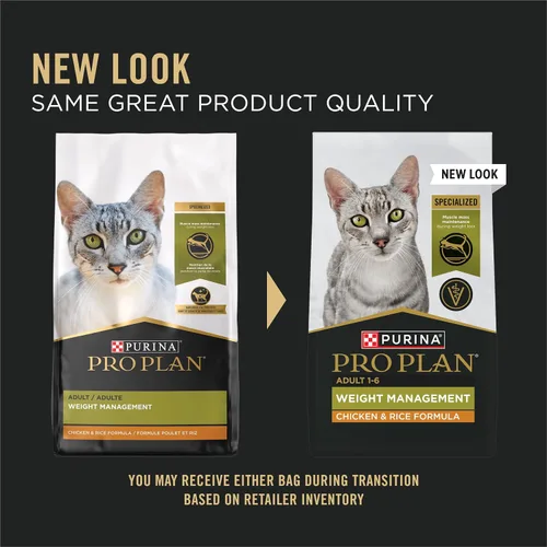 Vista 2 de Purina Pro Plan Weight Control Dry Cat Food, Chicken and Rice Formula - 7 lb. Bag