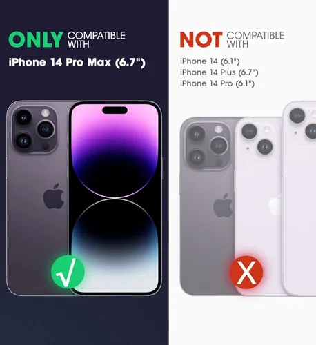 Vista 2 de i-Blason Ares - Funda para iPhone 14 Pro Max de 6.7 pulgadas (2022), funda transparente resistente de cuerpo completo con protector de pantalla