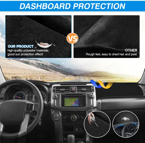 Vista 5 de CARTIST Cubierta de tablero Compatible con Toyota 4Runner 2010-2023 2024 Cubierta de tablero para 4Runner Accesorios Alfombra antideslizante