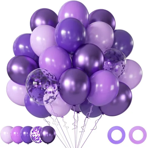 Vista 12 de Globos negros y dorados, 50 globos de confeti negro y dorado de 12 pulgadas, decoraciones de fiesta para cumpleaños, graduación, Año Nuevo, boda