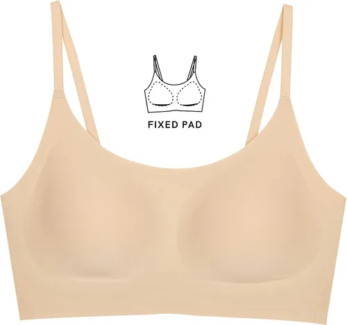 Vista 2 de Ubras Sujetador sin costuras para mujer, sin costuras, tirantes delgados ajustables, brasier camisola, soporte suave