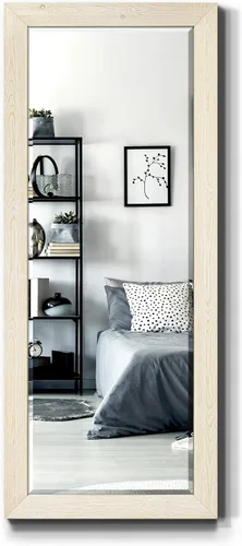 Vista 6 de Espejo de maquillaje rectangular, espejo de pared con marco de madera desgastada para decoración del hogar, se puede colgar de forma vertical u Negro