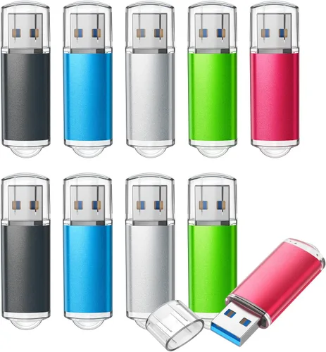 Vista 10 de TOPESEL Unidad flash USB 3.0 de 128 GB, memoria USB de alta velocidad para almacenamiento de datos (azul)