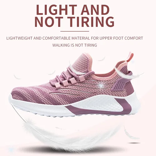 Vista 5 de MAIZUN Zapatos con punta de acero para mujer, ligeros, zapatos de trabajo de seguridad, indestructibles, antideslizantes, zapatos de punta compuesta