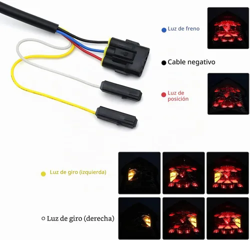 Vista 5 de Luces traseras LED integradas para Kawasaki 650 Z650 Z900 ZH2 2017-2025 - Lente de humo Luz trasera LED Plug & Play, lente ahumada, freno y señal