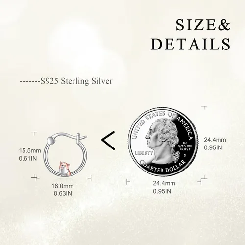 Vista 119 de VONALA Bonitos aretes de aro de plata de ley 925, regalos de cumpleaños para mujer