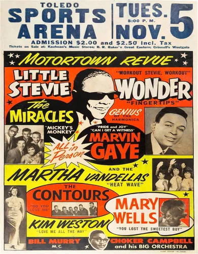 Vista 8 de Motown Black Music - Arte de pared afroamericano - Arte negro - Cultura afroamericana - Historia - Stevie Wonder, carteles de concierto de Marvin