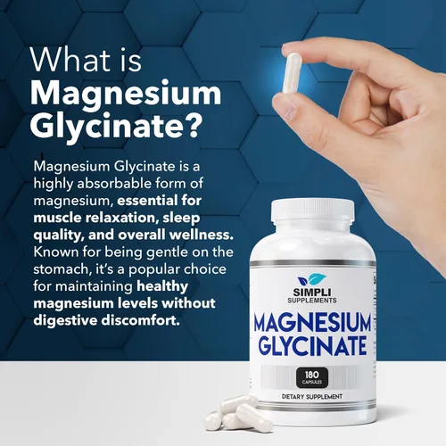 Vista 4 de Glicinato de Magnesio 400mg por Porción – Alta Absorción – Suave para el Estómago – Apoya el Sueño, la Relajación, los Músculos, Huesos y Salud
