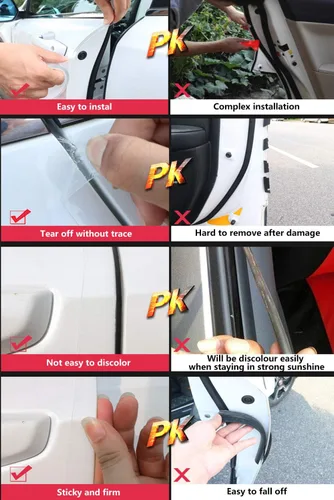 Vista 4 de ToLanbbt Protector Invisible para Borde de Puerta de Automóvil, Protectores de Umbral de Puerta Automotriz Anti-Rayones, Cinta Adhesiva Impermeable