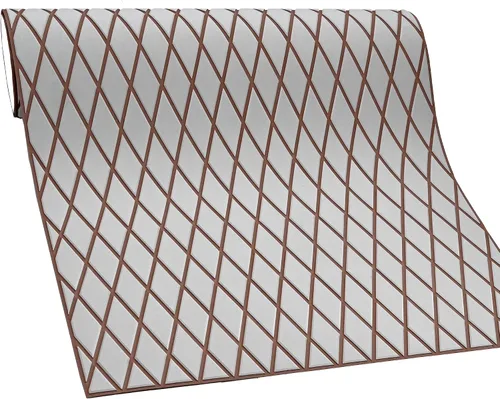Vista 37 de 102.3" X 45.2" pulgadas, patrón de diamante, cubierta marina autoadhesiva, suelo de barco, cubierta de espuma EVA marina, antideslizante, para Gris