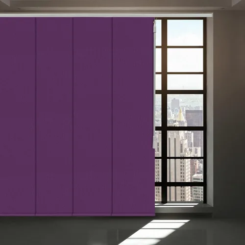 Vista 11 de Persiana opaca sin cordón, con panel deslizante de 4 o 6 rieles para ventana corrediza y puerta de patio, cortina de tela tejida, azul lago Blackout