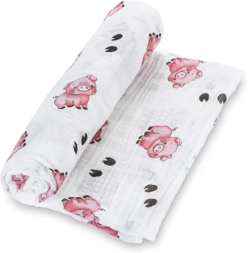 Vista 9 de LollyBanks Manta para Envolver, Mantas de Muselina 100% Algodón para Niños y Niñas, Manta de Recepción para Recién Nacido Grande de 47 x 47