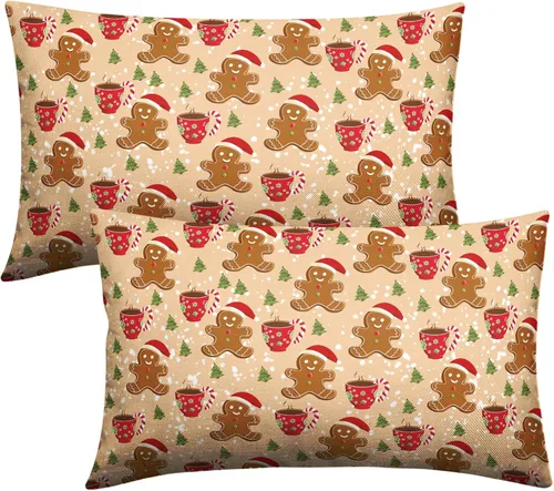 Vista 53 de Juego de 2 fundas de almohada patrióticas para exteriores, diseño de estrellas azules del 4 de julio, 16 x 16 pulgadas, fundas de almohada