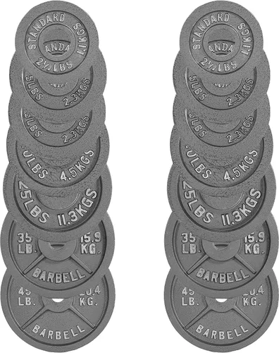 Vista 2 de Juego olímpico de 300 lb CAP Barbell, incluye barra de 7 ft