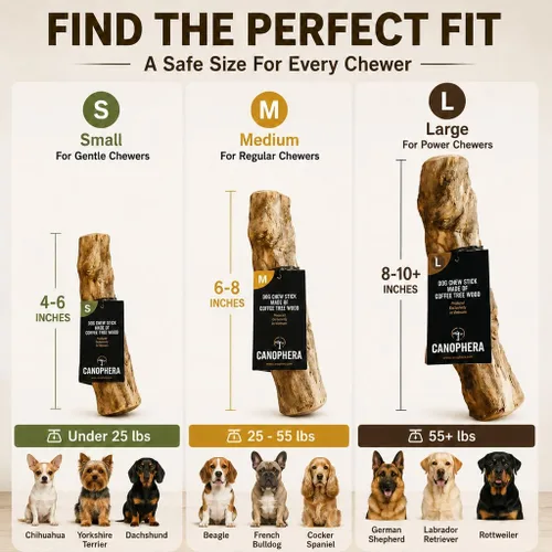 Vista 5 de Canophera Palitos masticables para perros de madera de café para masticadores regulares - tamaño pequeño