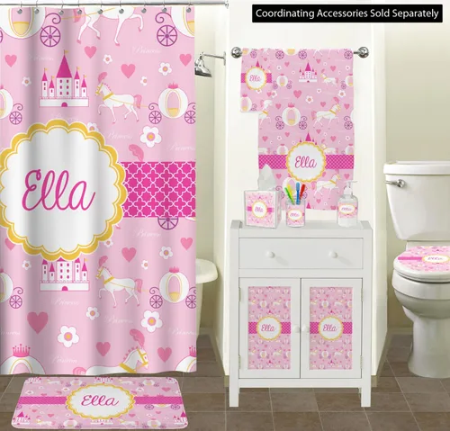Vista 3 de RNK Shops Cesta de basura personalizada Princess Carriage - una cara (blanco)