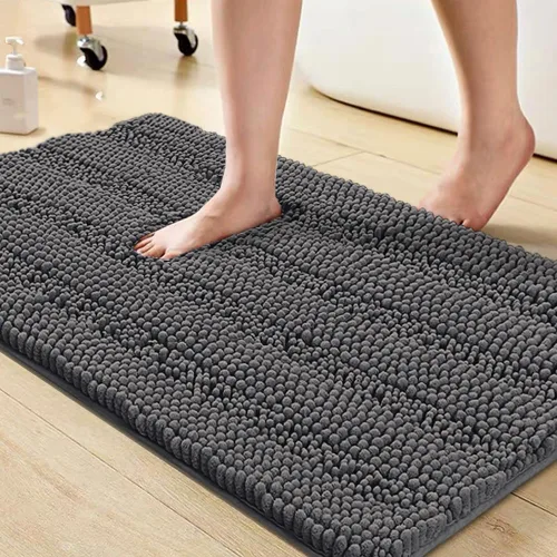 Vista 37 de Turquoize Alfombra de baño de chenilla de lujo para baño, extra absorbente, alfombra de ducha de microfibra antideslizante para baño, alfombra Aqua