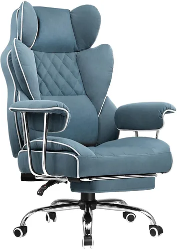 Vista 17 de COMHOMA Silla de juegos grande y alta con soporte lumbar de resorte de bolsillo, silla de oficina ergonómica con reposapiés, silla de escritorio