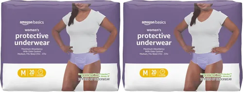 Vista 16 de Amazon Basics - Ropa interior protectora para mujer, para incontinencia y posparto, máxima absorción, talla S, lavanda, 24