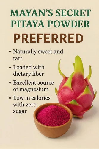 Vista 7 de Mayan's Secret 3.5oz Pitaya Rosa Polvo Orgánico Dragonfruit Vitamina C