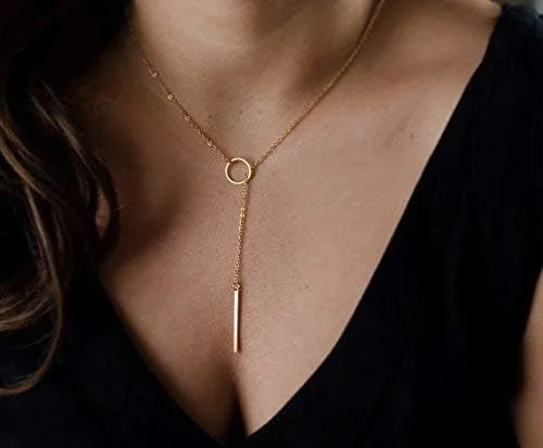Vista 6 de Dije colgante de figura geométrica de barra rectangular larga estilo simple punk color oro o plata brillante arete colgante para mujer