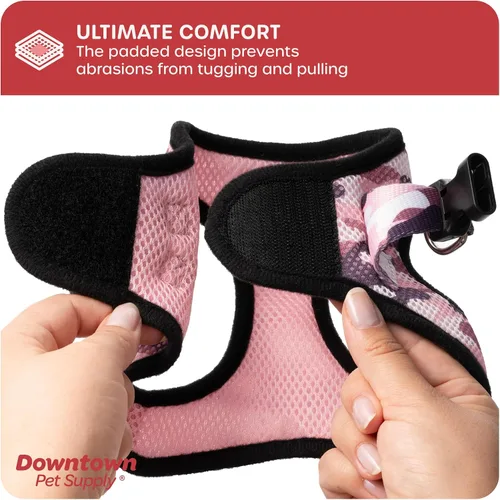Vista 92 de Downtown Pet Supply Arnés para perro Step-in – Sin tirones, malla acolchada ajustable con ribete reflectante, correa de hebilla segura – Arnés