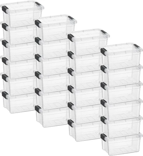 Vista 178 de Superio Mini contenedor de almacenamiento de plástico para crayón, suministros de arte y estuche de costura, organizador pequeño apilable