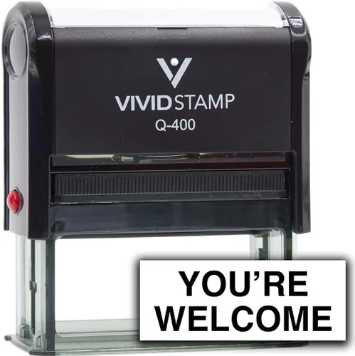 Vista 7 de Vivid Stamp You're Welcome - Sello de goma autoentintado (tinta negra) - Q-300