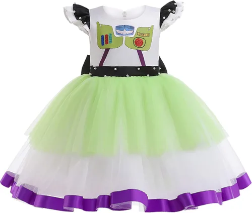Vista 2 de Minghai Vestidos de lujo con tutú de Buzz para niñas pequeñas, disfraz de princesa, vestido de fiesta