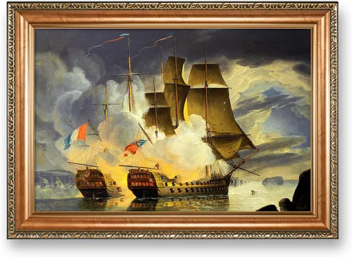 Vista 28 de A&T ARTWORK A Brisk Breeze por Willem van de velde Reproducciones de pintura de velero, impresiones en lienzo giclée para decoración del hogar, 20 x