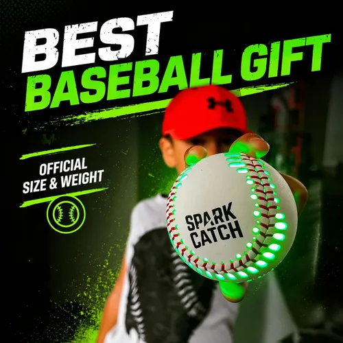 Vista 3 de SPARK CATCH Béisbol iluminado, béisbol que brilla en la oscuridad, accesorios de equipo deportivo, regalos para niños de 8, 9, 10, 11, 12, 13, 14