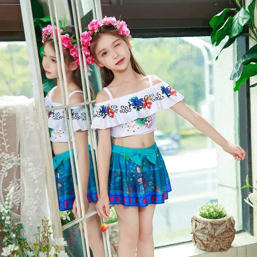 Vista 5 de Encanto Mirabel - Conjunto de traje de baño para niñas pequeñas