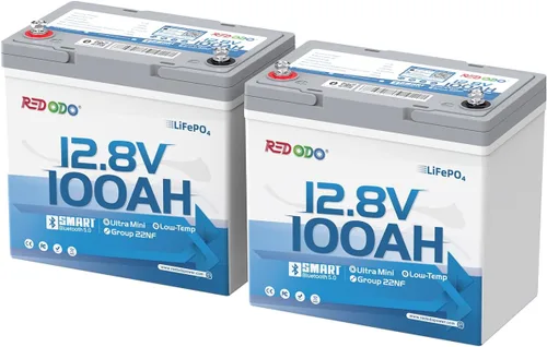 Vista 26 de Redodo Batería de litio Bluetooth inteligente de 12 V 50 Ah LiFePO4 para motor de arrastre, protección contra bajas temperaturas, vida útil de 10