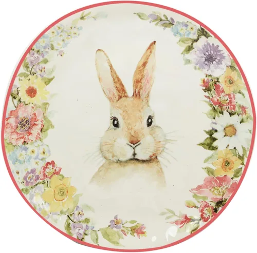 Vista 3 de Certified International Easter Garden - Plato de postre/ensalada de 8.5 pulgadas, juego de 4 diseños surtidos, multicolor