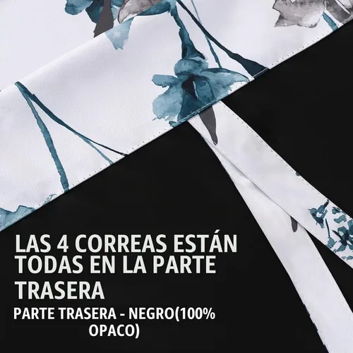 Vista 7 de H.VERSAILTEX Cortinas cortas 100% opacas para ventana de cocina, cortinas de amarre de eficiencia energética, bolsillo para barra, cubierta