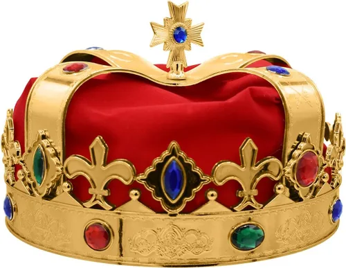 Vista 5 de Sombrero de oro para adultos, corona de rey real, reina, accesorio para disfraz de Wiseman de Halloween
