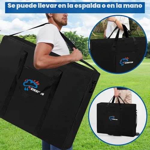 Vista 4 de Bolsa de almacenamiento para mesa plegable SIRUITON Compatible con mesas plegables de 4 pies, bolsa de transporte impermeable portátil de 600D