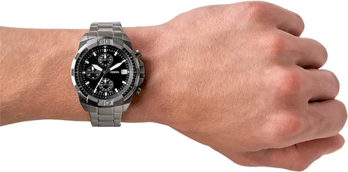 Vista 4 de Fossil Bronson Reloj casual de cuarzo para hombre con correa de acero inoxidable o cuero Reloj cronógrafo Bronson