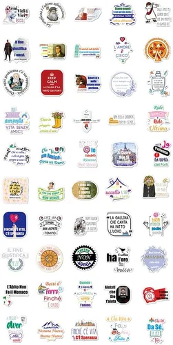 Vista 5 de Calcomanías inspiradoras italianas para adolescentes, adultos, niños y profesores, calcomanías italianas para planificador, álbum de recortes