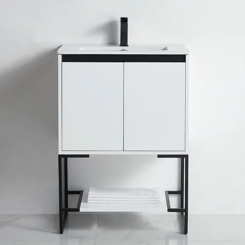 Vista 28 de Mueble de baño URBANIA VANITY con 2 puertas, estante y lavabo