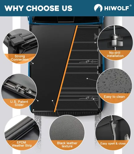 Vista 4 de cubierta desmontable de cuatro pliegues para plataforma de camioneta, compatible con Silverado/Sierra 2007-2013 1500, 07-14 2500 HD 3500 HD