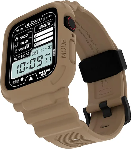 Vista 10 de Elkson Diseñado para Apple Watch Series SE3 9/8/7/6/5/4 [44/45mm], Funda Protectora Resistente de Grado Militar Quattro Pro Series con Correas