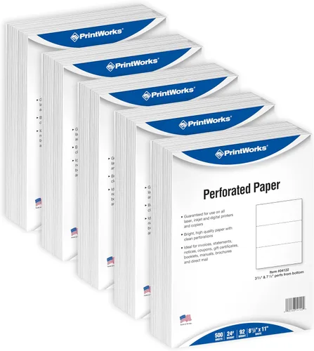 Vista 21 de PrintWorks Papel perforado profesional de media hoja de 8.5 x 11 pulgadas, perfecto para W-2, 1099 y uso de declaraciones, fabricado en los Estados