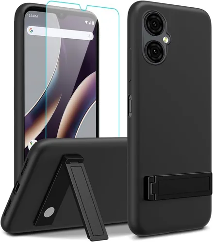 Vista 14 de Funda de teléfono compatible con Alcatel 1 2021 (5.0 pulgadas) con protector de pantalla de cristal, [3 formas de soporte] Funda protectora