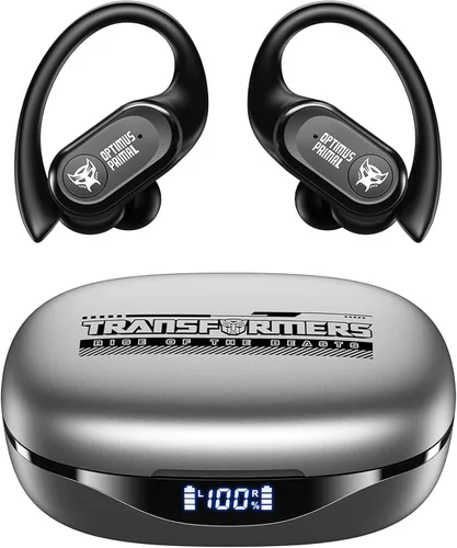 Vista 9 de Transformers TF-T26 Pro Audífonos inalámbricos Bluetooth 5.4 con orejeras, auriculares con ganchos para la oreja, tiempo de reproducción de 65H