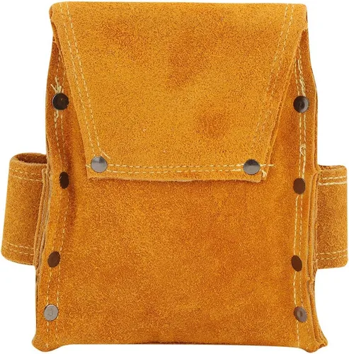 Vista 7 de Riñonera profesional para herramientas de uñas, bolsa de herramientas de cuero para electricistas, bolsa de cinturón de herramientas de construcción