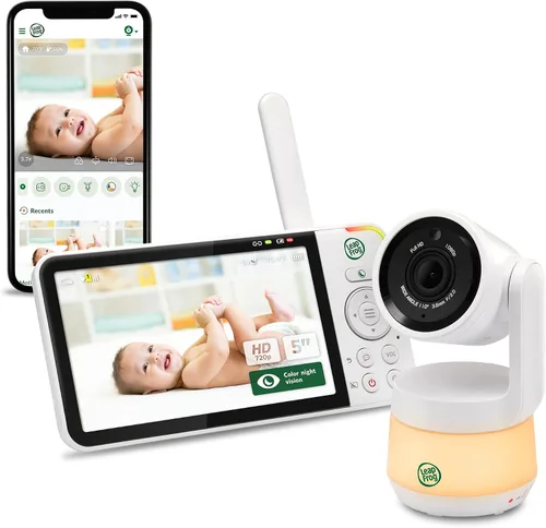 Vista 2 de LeapFrog Monitor de bebé LF925HD con cámara y audio, monitor de bebé de acceso remoto WiFi de 1080p, cámara panorámica e inclinación de 360°, zoom
