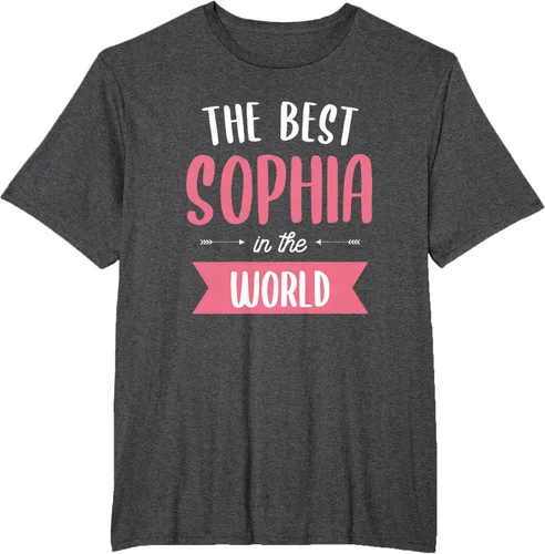 Vista 16 de Camiseta The Best Sophia In The World Name, Negro
